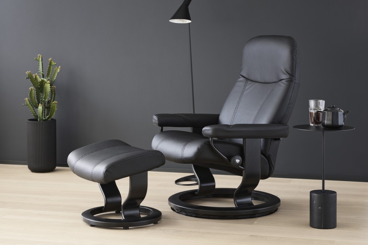 Aktionsmodell Stressless Consul Classic in Leder Batick black