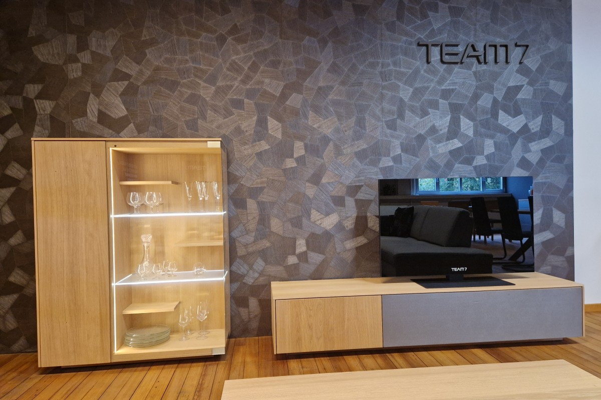Team7 Filigno Wohnkombination mit Vitrine und TV-Möbel