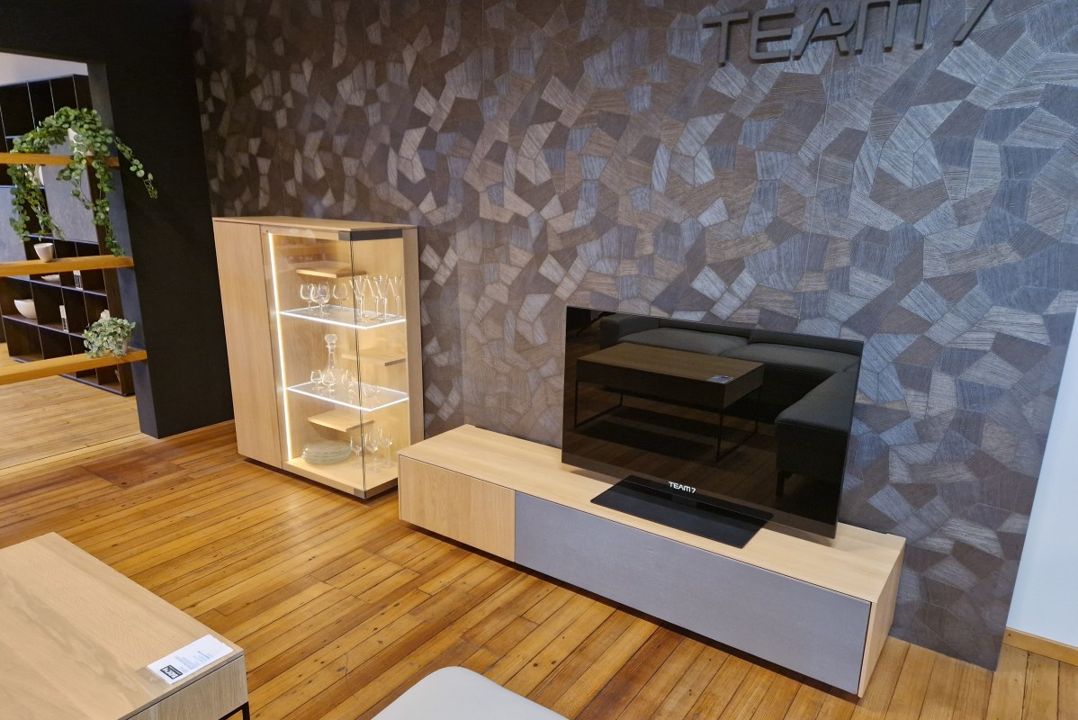 Team7 Filigno Wohnkombination mit Vitrine und TV-Möbel