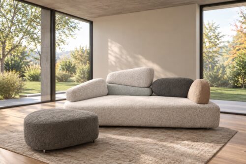 Brühl Sofa MOSSPINK mit Hocker