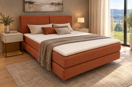 Boxspringbett FEMIRA DreamArt korallenrot